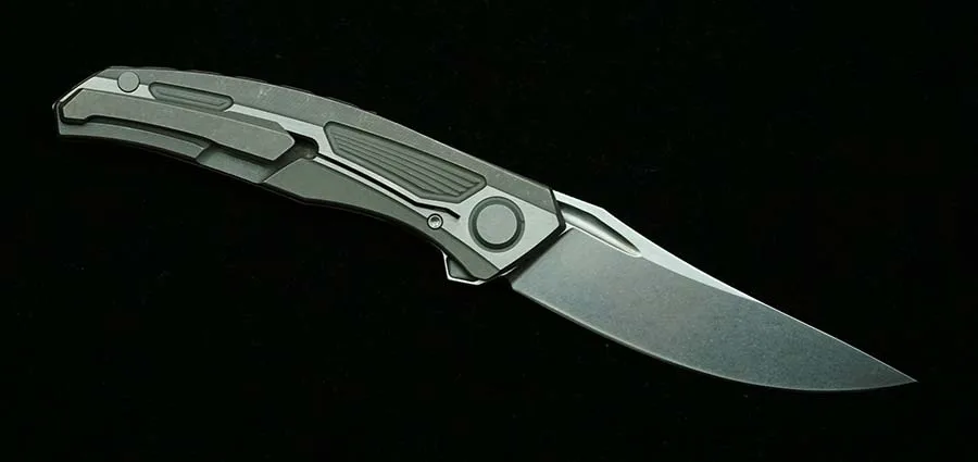 Imagem -02 - Lemifshe-duplo Linha Cerâmica Rolamento Faca Dobrável Quantum Urso Logotipo Titanium Handle Acampamento ao ar Livre Sobrevivência Bolso Ferramenta Edc Novo