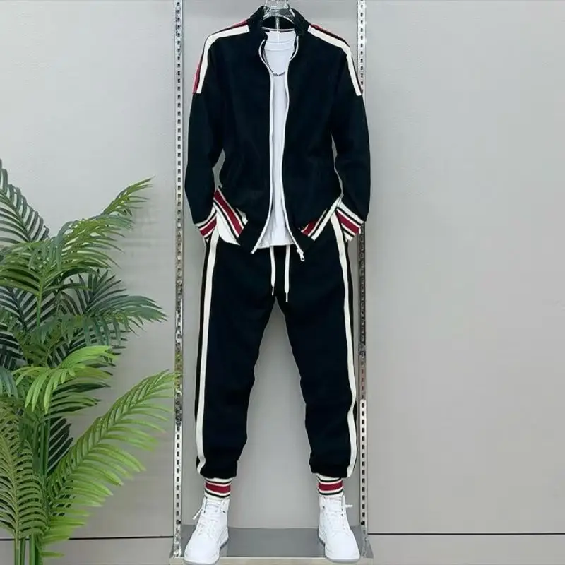 2025 Men's Athletic 2 Pieces Tracksuit Casual Full Zip Jogging Sweat Suit Workout Sports Set Sportswear Sweatsuits for Men