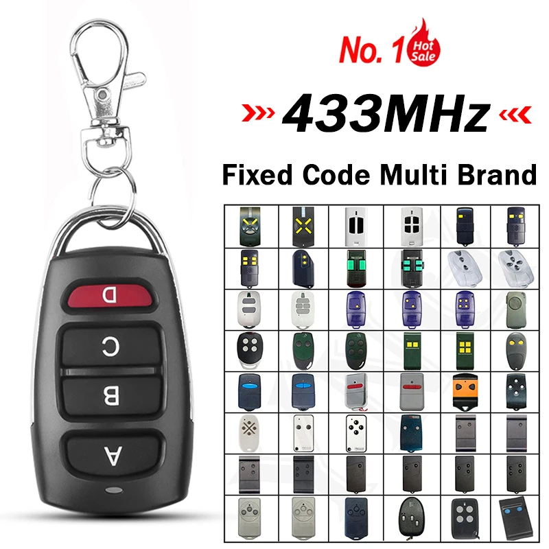 

For MOTOSTAR DEA ROGER SEAV PROTECO DELMA FDOITRAND NOVOFERM etc Multi brand 433.92MHz Fixed Code Garage / Gate Remote Control