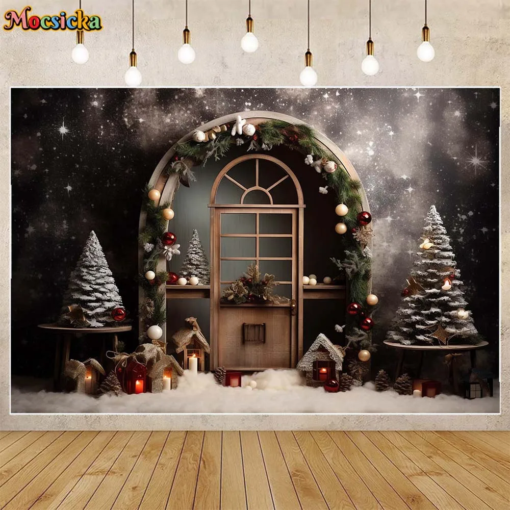 

Mocsicka Christmas Backdrop Xmas Tree Gifts Bell Newborn Photography Props Starry Sky Wall Baby Kids Portrait Backgrounds Studio