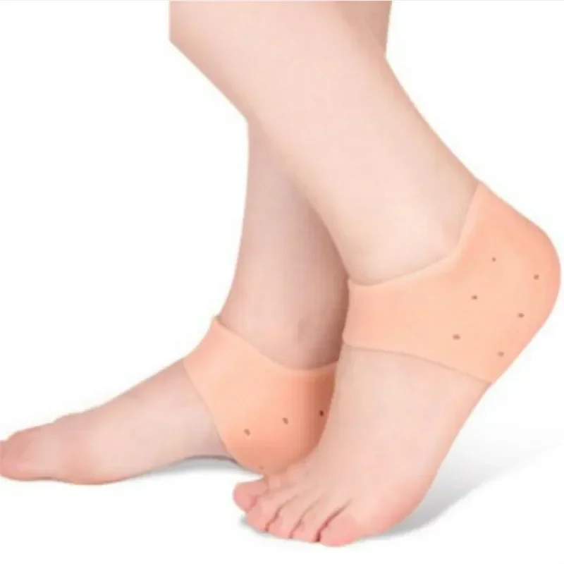 Chaussettes de soin des pieds en silicone, gel hydratant, talon fin avec trou, pieds fissurés, protecteurs de la peau, outil de soin des pieds, 2 pièces, nouveau