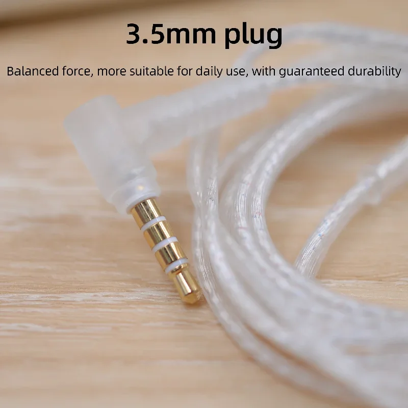 KZ High-Purity Silver-Plated Flat Cable Headphone Cord HiFi Sport Earphone Accessories With Microphone ZS10 Pro/ZEX Pro/EDX Pro