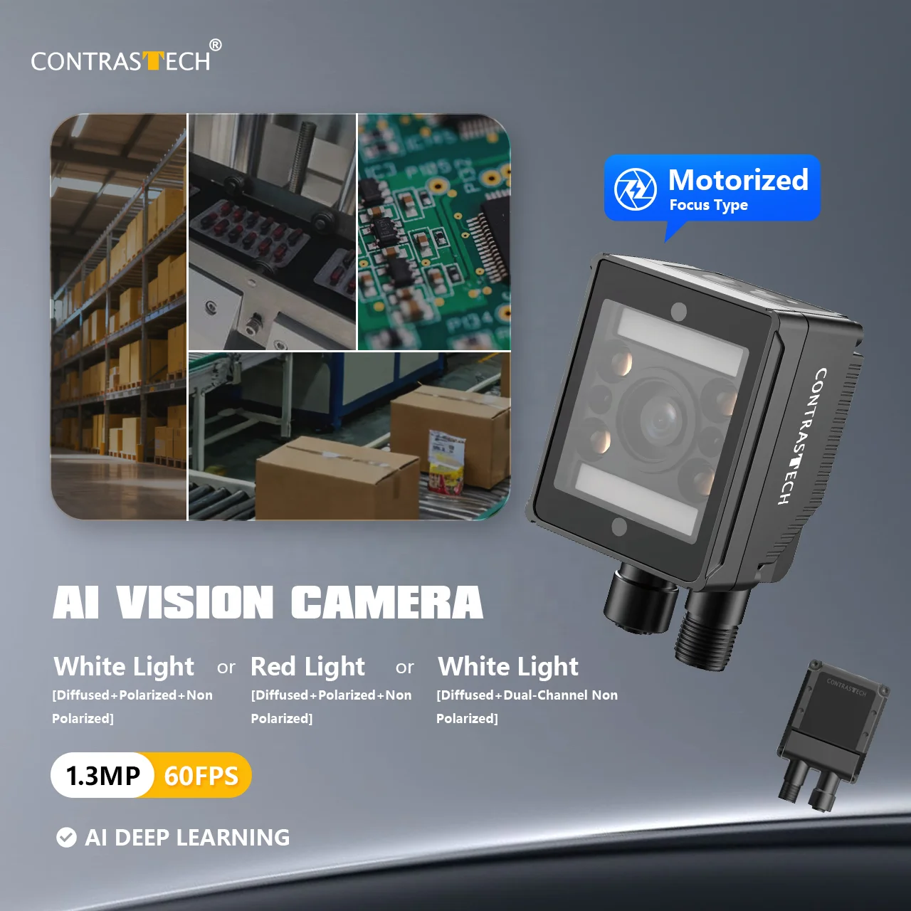 Fast Ethernet 1280x1024 1.3MP 60fps AI Deep Learning Built in Algorithms OCR Camera for Robotic Inspection