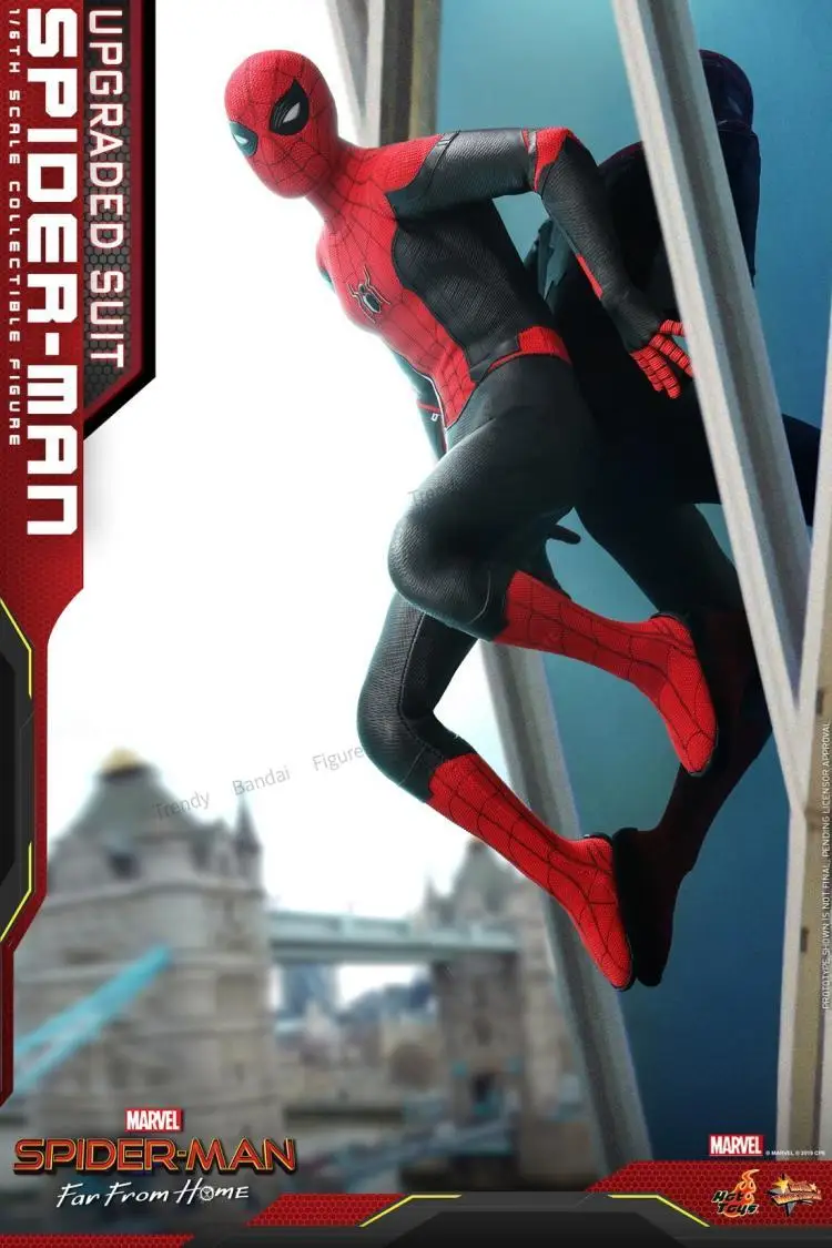 In Stock HotToys 1/6 HT MMS542 Spider-Man Far From Home Upgraded Suit Red Black Spider-Man Action Figure Movie Model SHF Toys