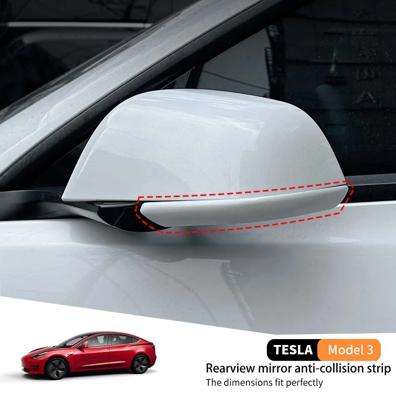 

Для Tesla Model 3, зеркало заднего вида на дверь автомобиля, защитная полоса от столкновений, наклейка, устойчивая к царапинам, износостойкие внешние аксессуары