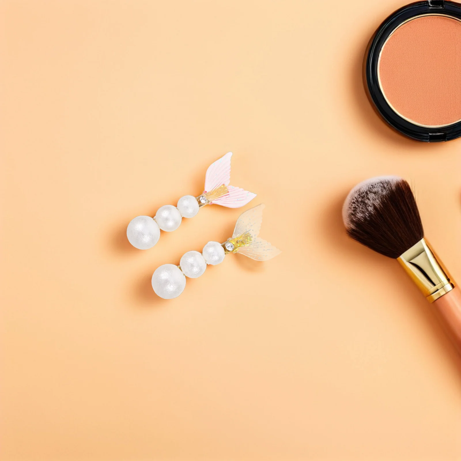 6 個キラキララインストーンマーメイドテールヘアクリップ真珠かわいい魚デザインアクセサリースタイリング女性女の子ヘアピン女性のための