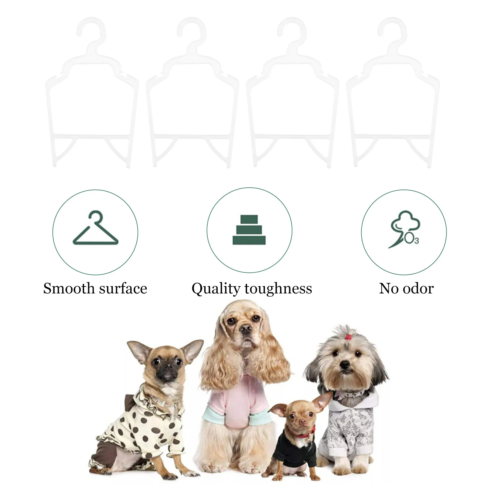 

10 Pcs Pet Hanger Durable PP Dog Clothes Wardrobe Holders Compact Size Hanging Rack for Pets Clothing ganization