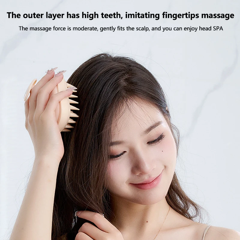 Relaxing Shampoo Brush Detachable Round Brush Silicone Shampoo Brush Scalp Massager Comb For Smoothing Hair Care For Relaxing