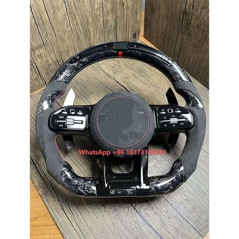 لبنز AMG الأداء W167 W177 W190 W213 W217 W222 مخصص ألياف الكربون عجلة توجيه سيارة