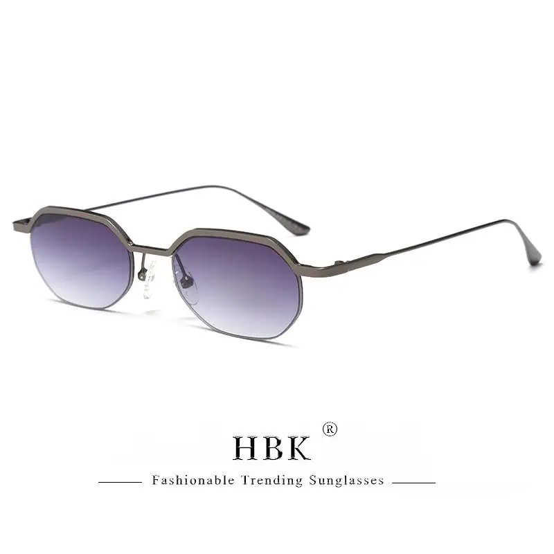 HBK Retro-Sonnenbrille für Herren, polygonal, Punk, kleine Halbrahmen-Sonnenbrille für Damen, Geschäftsreisen, Party, Brillen, Sommerstil – Detail 10