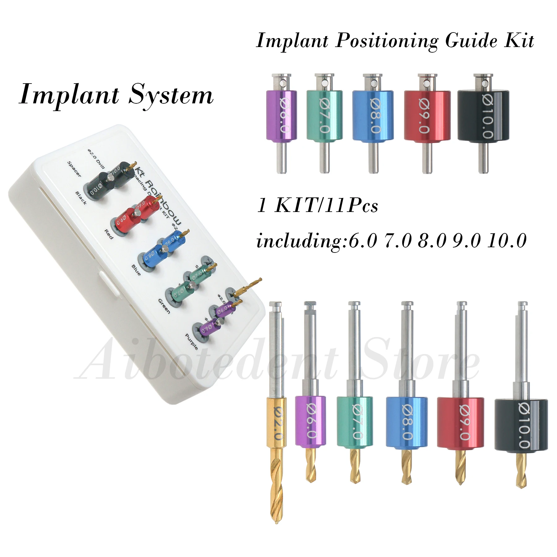 Dental lmplant Kit Spacing Drill Guide Positioning Space ∅6.0 - ∅10.0 Drills