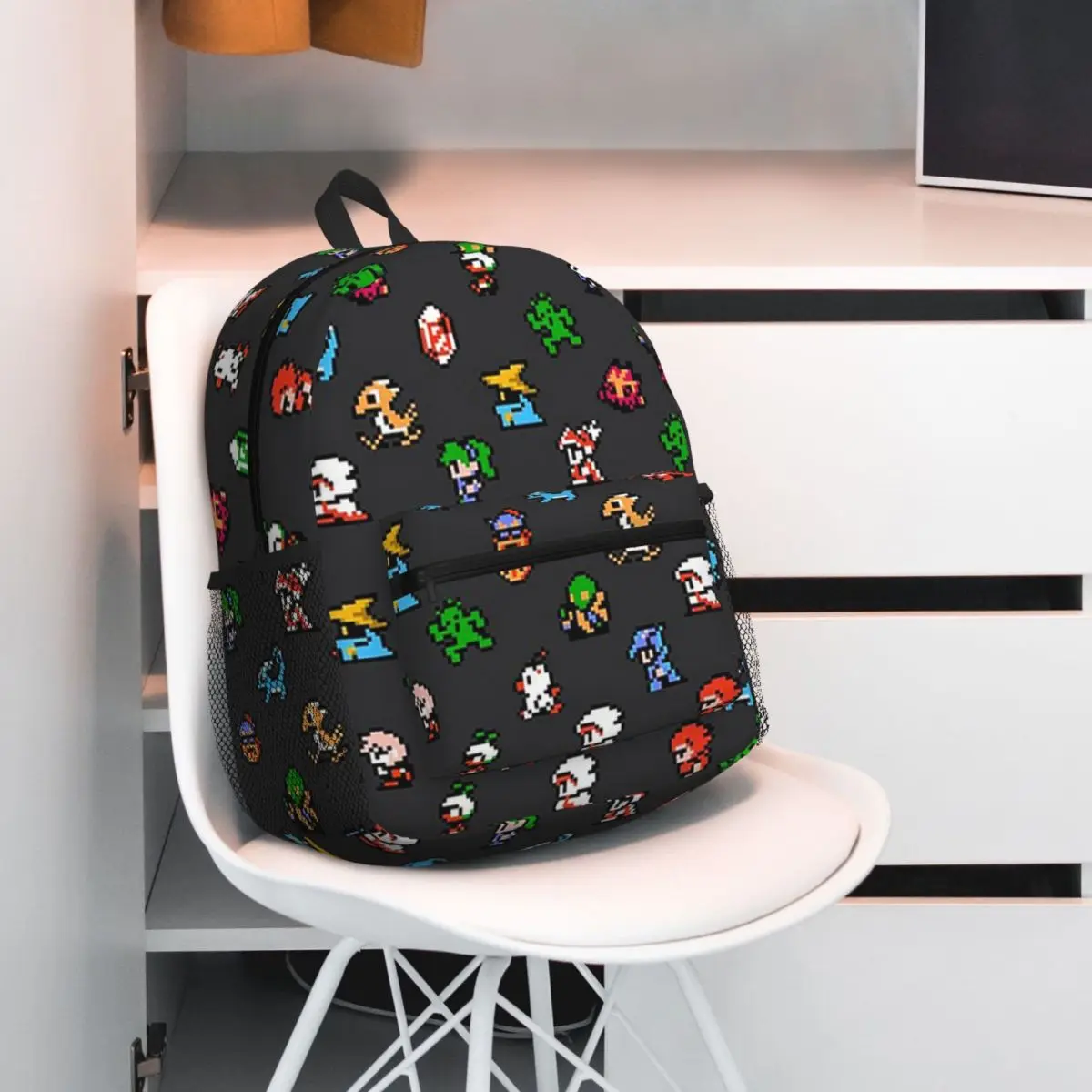 Final Fantasy Pixel Board Backpack Daypack Large Capacity Kids BookBag School Bag Shoulder Bags for Men Women