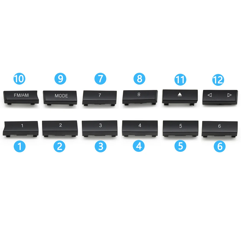 12PCS Car Center Console CD Digital MODE FM/AM Button Cover Trim For BMW 5 6 7 5GT Series F10 F11 F06 F12 F13 F07 F01 F02 F04