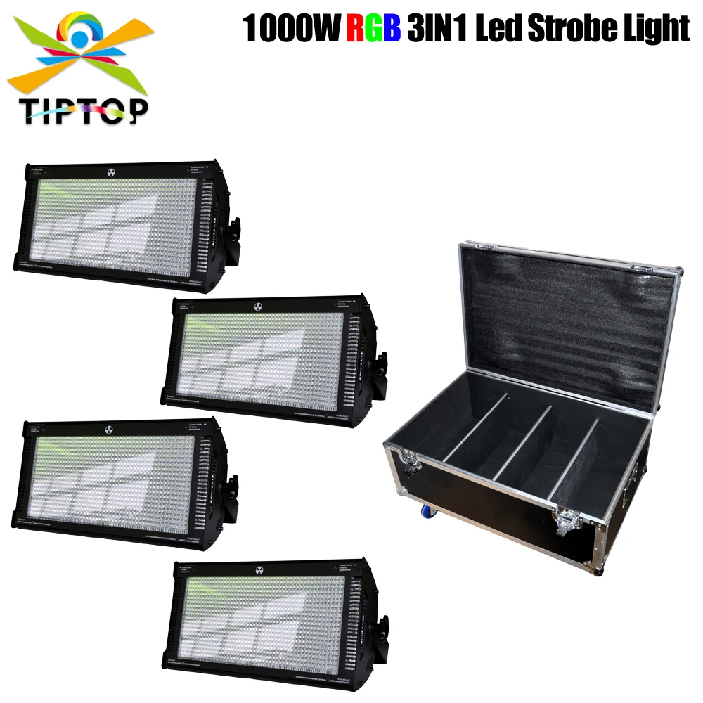 

Gigertop 4in1 Flightcase with Wheels RGB LED Strobe Stage Light DMX-512 PAR Disco DJ Party Lighting 1000W High Brightness