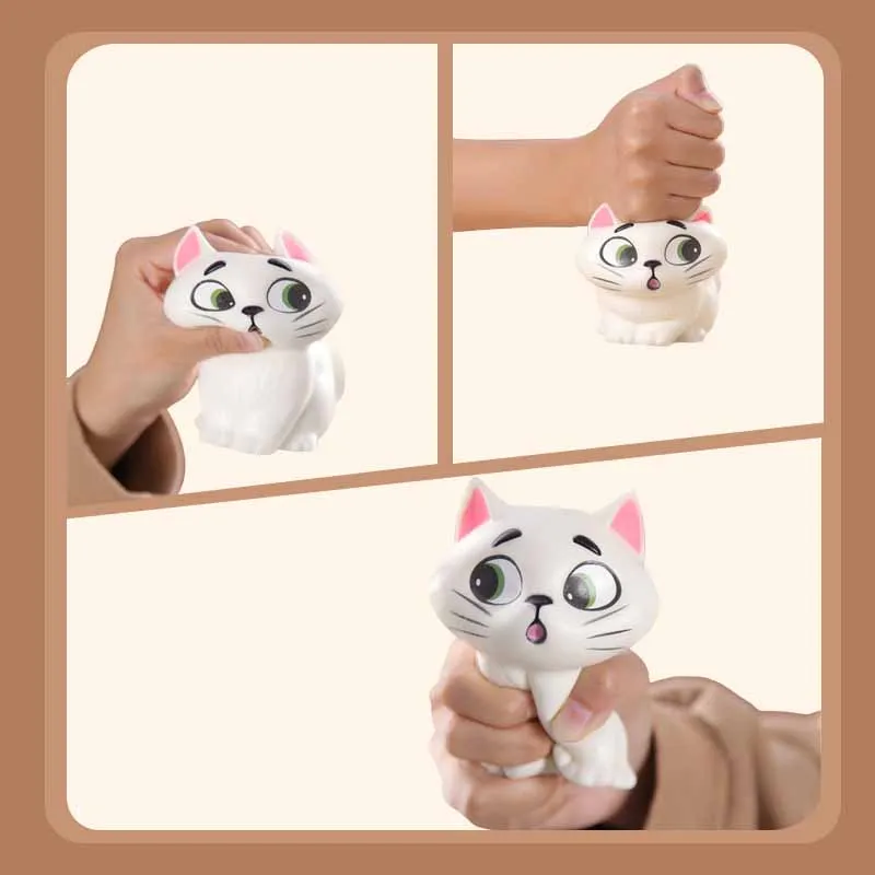 Cartoon Cute Cat PU Slow Rebound Toys Creative Office Desktop Ornaments Kids Decompression Toy Najlepsze prezenty Pinch Music Fidget Toy