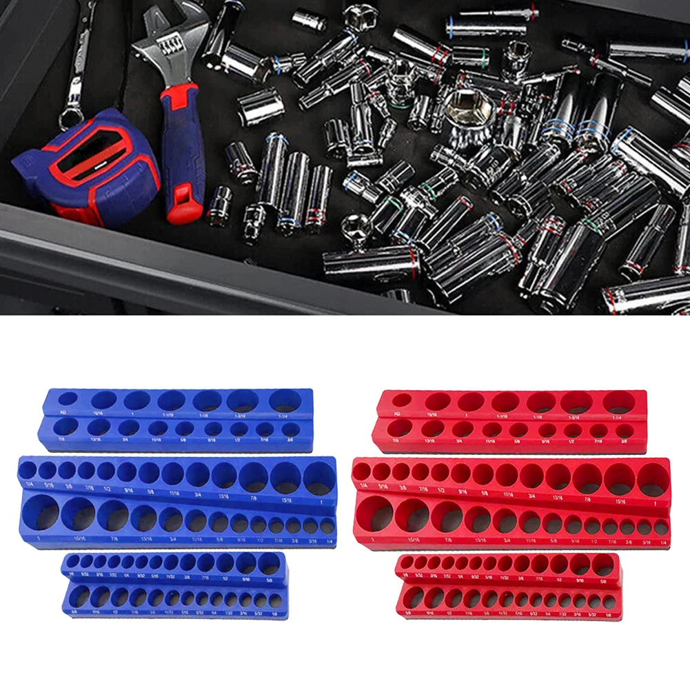 

Magnetic Socket Organizers Magnetic Socket Organizer Set 1/2 3/8 1/4 Drive SAE Socket Trays Holds 141 Socket