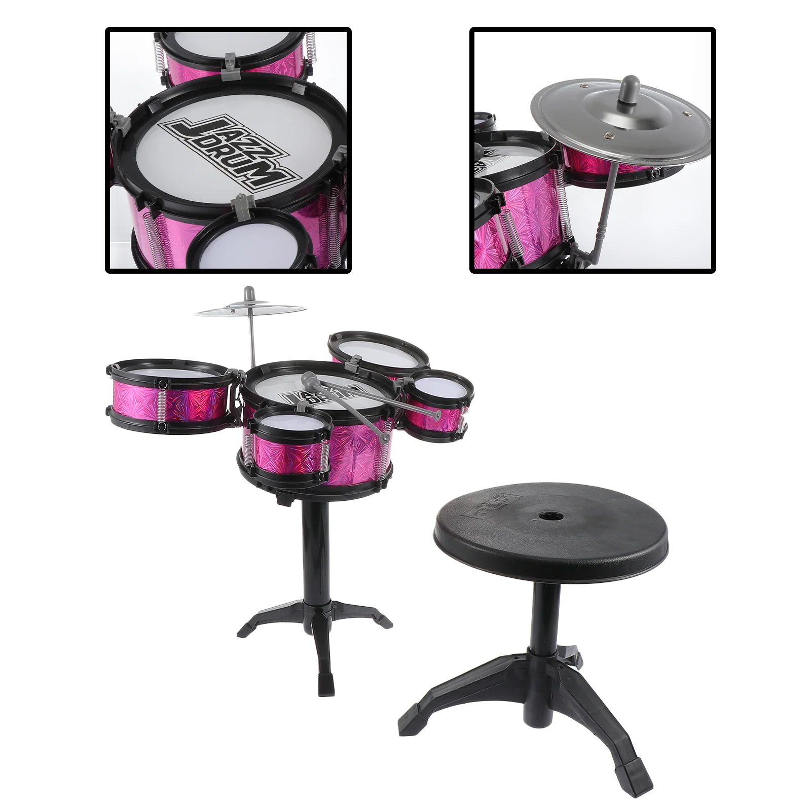 

Simulated Jazz Drum Toddler Preschool Toys Mini Musical Kids Stool for Toddlers Baby Gift