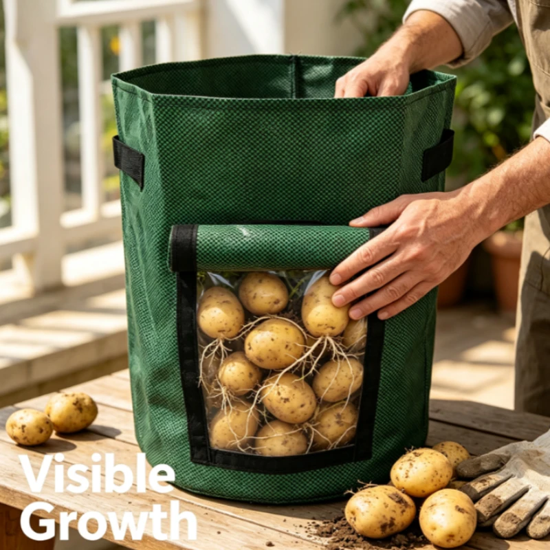 Potato bag Planting bag with visual window, plant gardening Cultivated vegetables and fruits Anti-aging