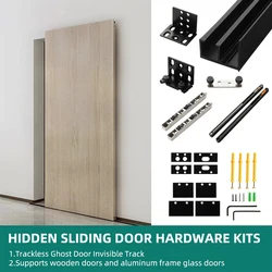 Trackless Ghost Door Invisible Track Frame Door Slide Hardware Two-way Buffer Wooden Door Aluminum Frame Door Slide Hardware