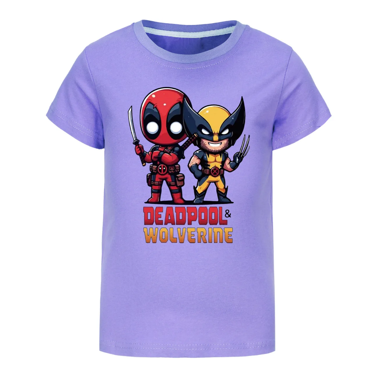 Nieuwe 2024 Mode Deadpool Meisjes Tops T-Shirts Zomer Cartoon Print Kinderen Korte Mouw T-Shirts Katoen Kinderen Kleding 3648