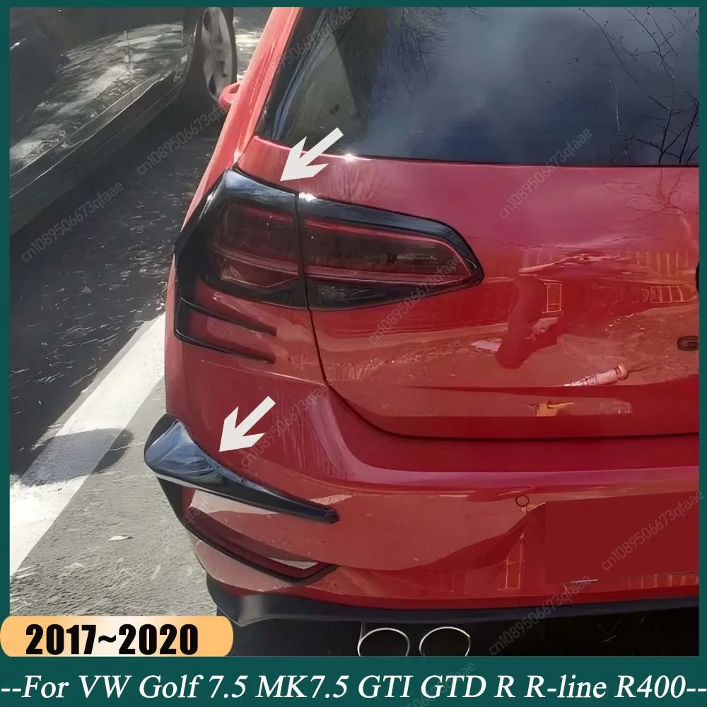 

Car Rear Bumper Body Kits Air Knife Tail Light Cover Black For VW Golf 7.5 MK7.5 GTI GTD R R-line R400 2017-2020 ABS Trim Tuning