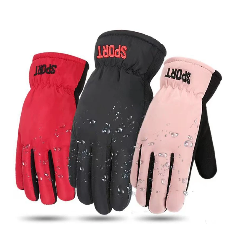 Skiing Gloves Windproof Sports Fishing Cycling Driving Motorcycle Ski Glove Winter Thickened Velvet Warm Fashion Couples Glove