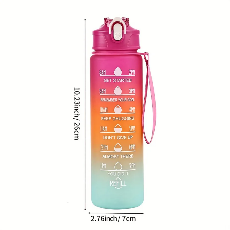 1pc, Motivational Water Bottle, Water Bottles, Sports Water Cups, Portable Drinking Cups, Summer Drinkware, For Outdoor Camping,