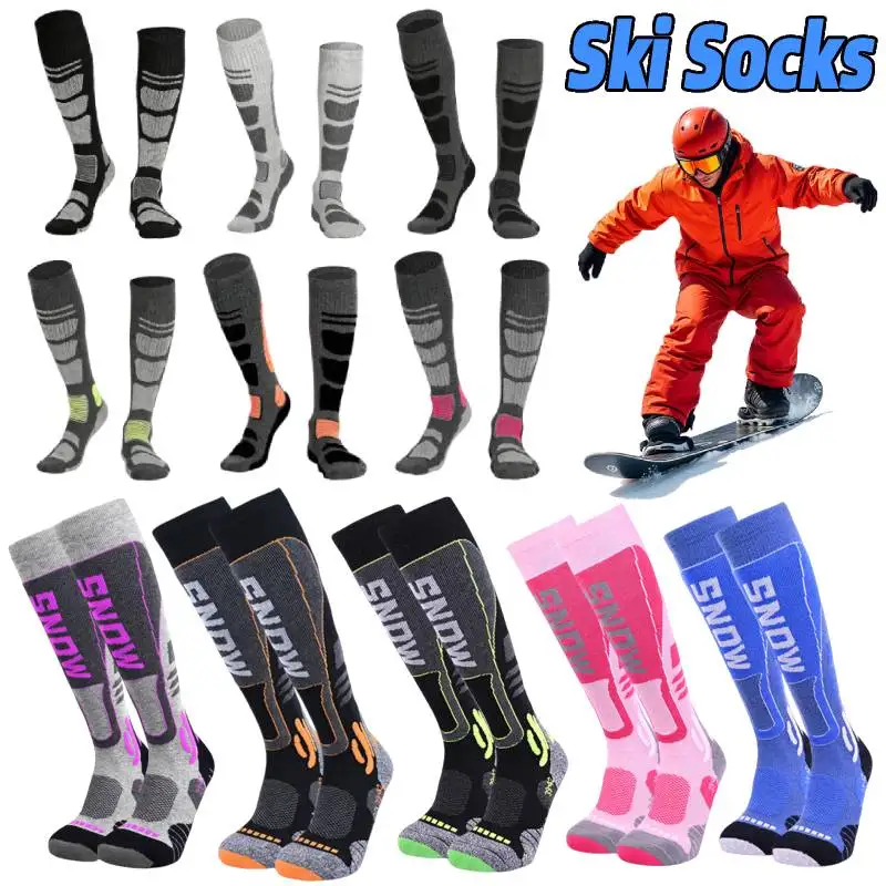 الشتاء الحراري التزلج الجوارب المضادة للانزلاق فوق الركبة الدافئة جوارب من الصوف. على الجليد رشاقته الجوارب للمشي في الهواء الطلق تسلق الرياضة
