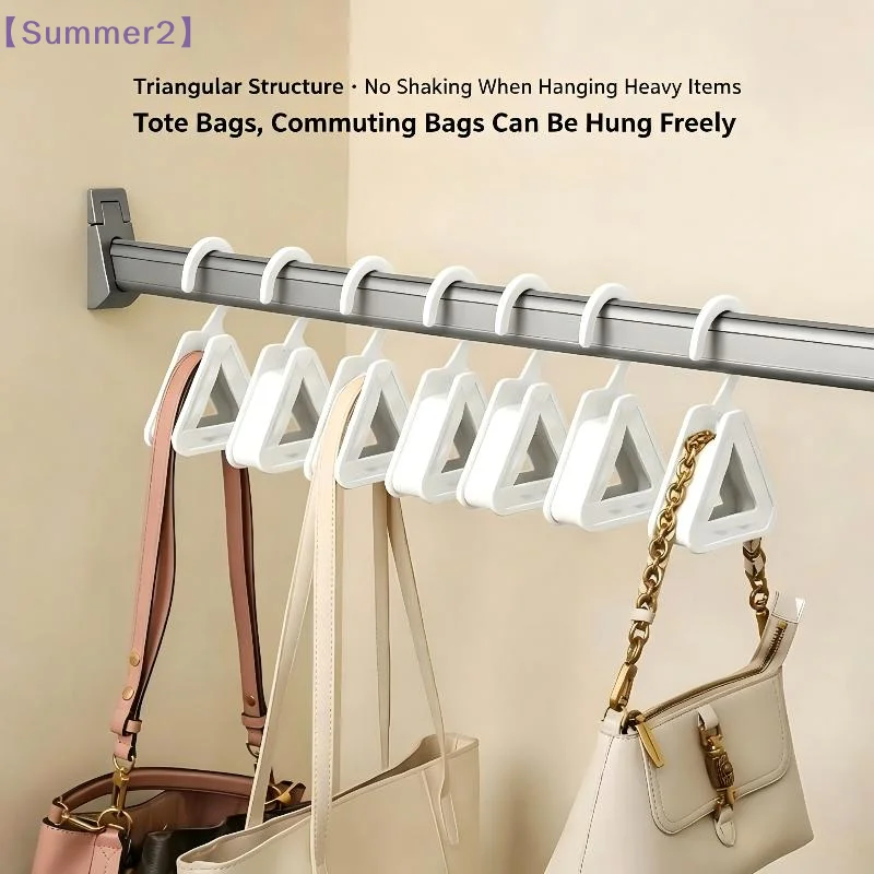 【Xia2】Plastic Triangle Bag Hanger Handbag Hat Scarf Storage Rack Wardrobe Backpack Hook Holder Closet Space-Saving Organizer{S} view 2