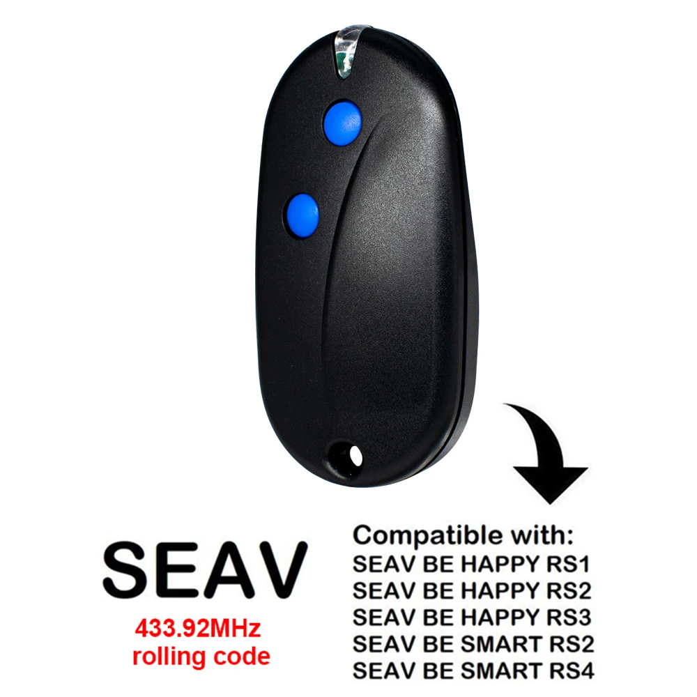 SEAV BE-HAPPY-RS2 RS1 RS3、BE-SMART-RS2 RS1 RS3 ガレージドアリモコン 433.92MHz ローリングコードゲートキーフォブ送信機