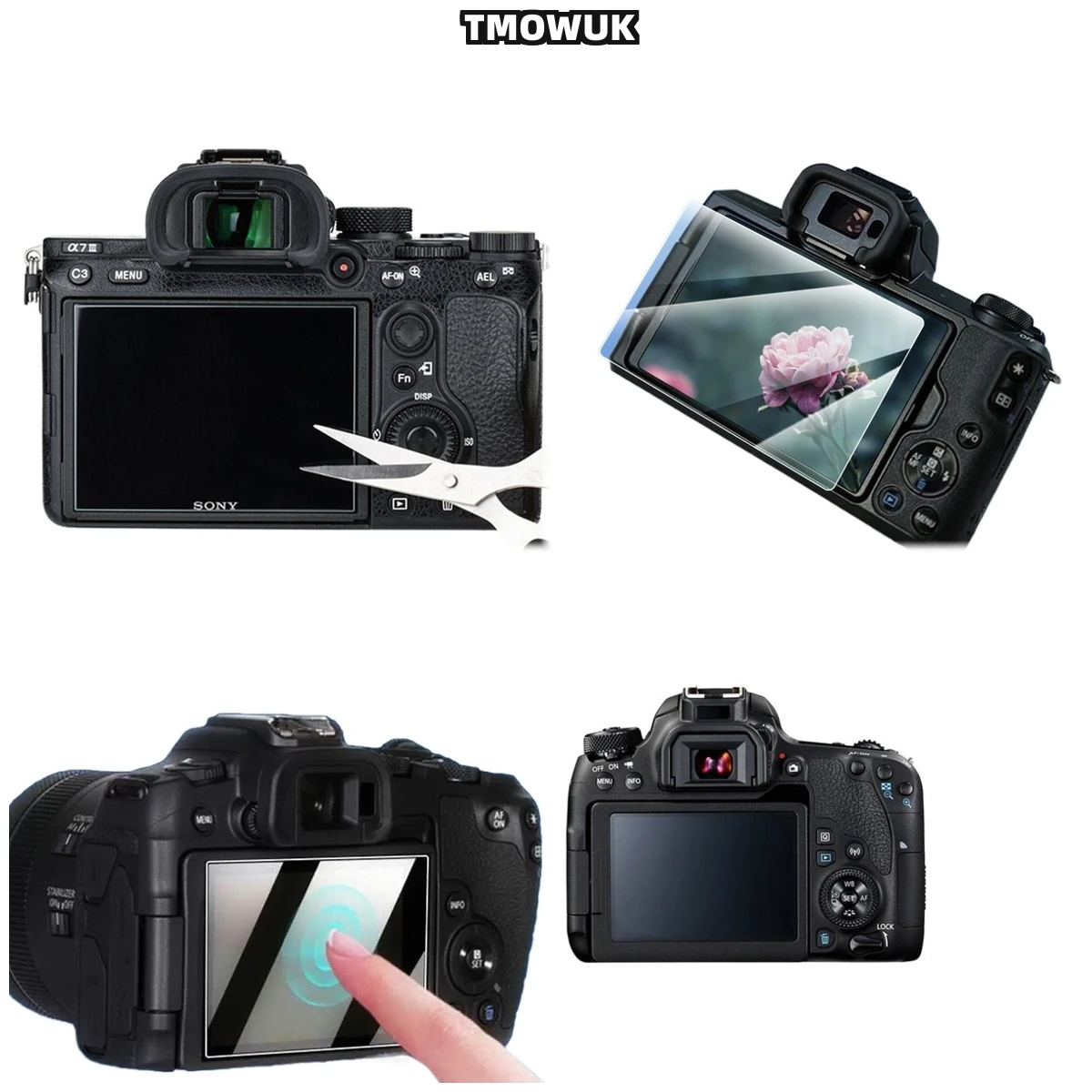 

For Canon 70D 80D 90D 7DIII 6DII 700D 750D 60D 77D 800D Tempered Glass Screen Protector, HD Clear Film.