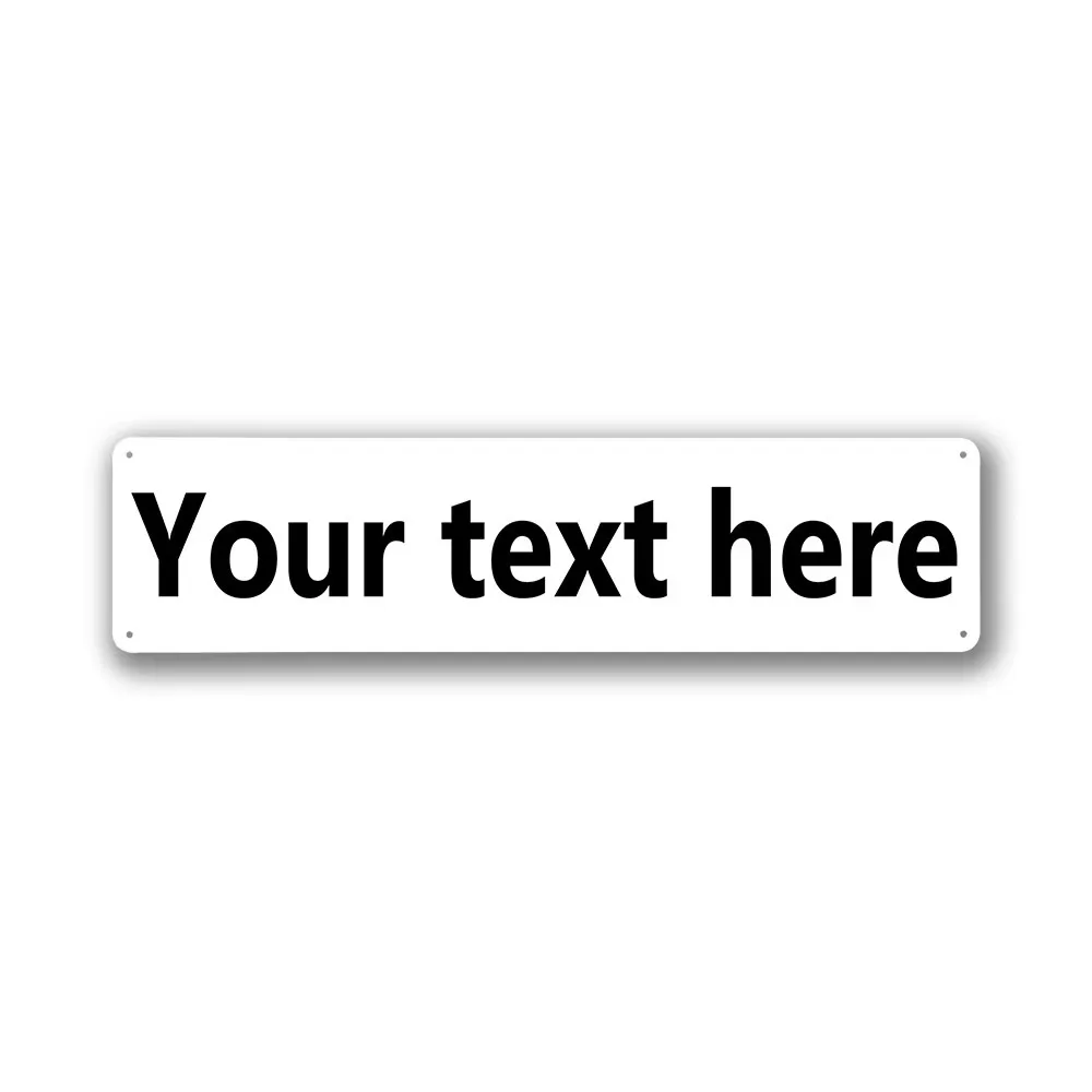 CIFbuy Custom Solid White Aluminum Sign,Personalized Text Wall Decor (Only For Decoration)