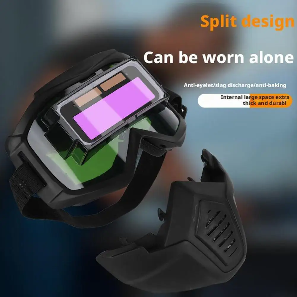 Detachable Welder Mask Auto Darkening Welding Glasses Work Protective Equipment Adjustable Band Split Type Breathable Mask