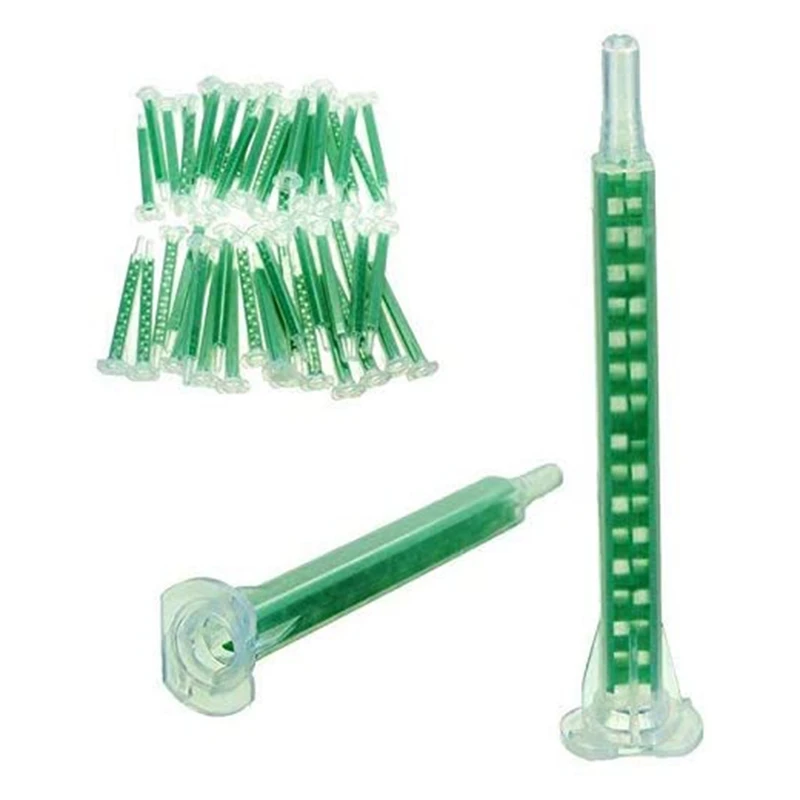 50 Pieces F6-16 Green Ab Glue Mixing Tube Static Mouth Section 16 Nozzles