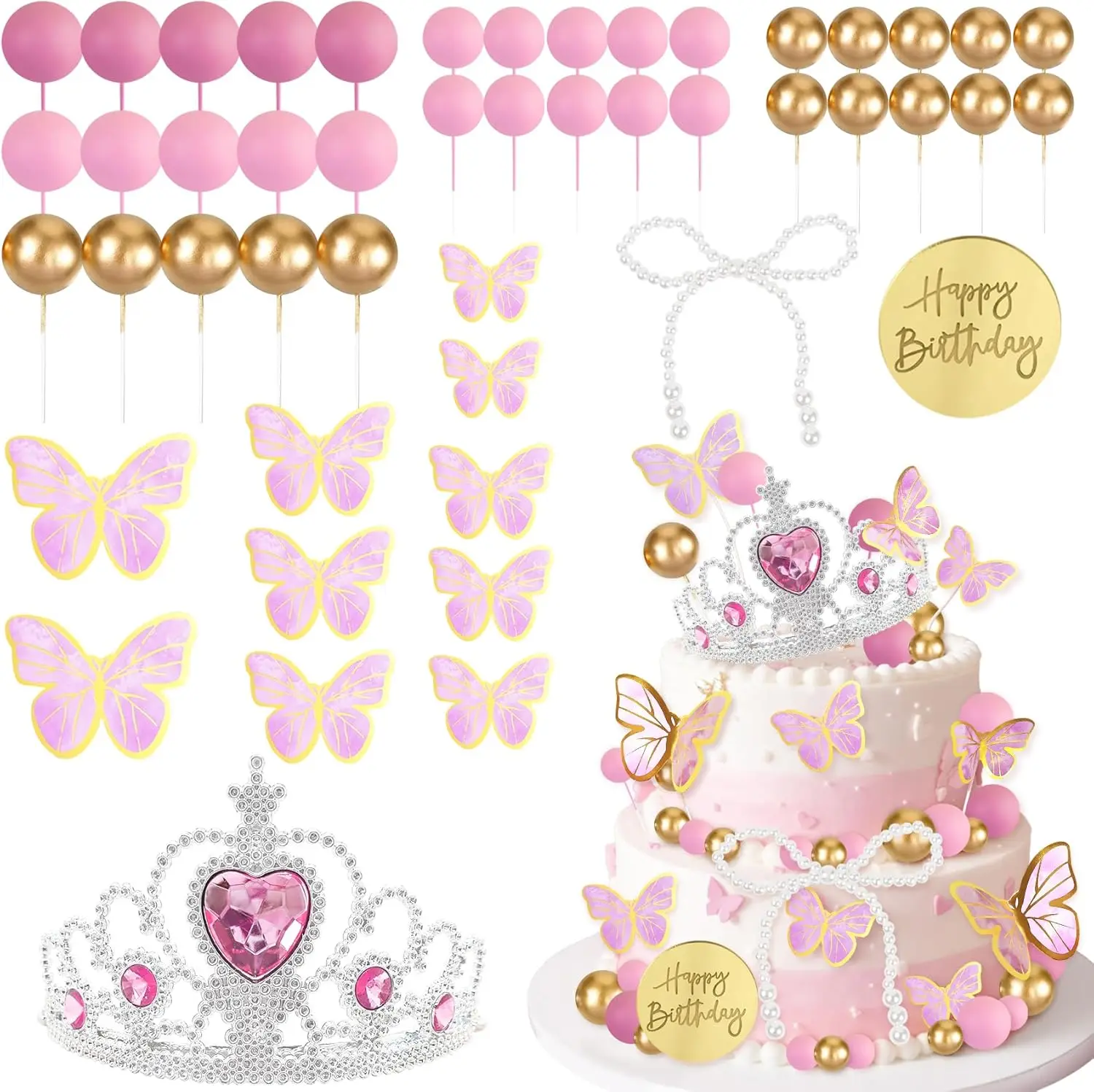 48PCS Crown Cake To…