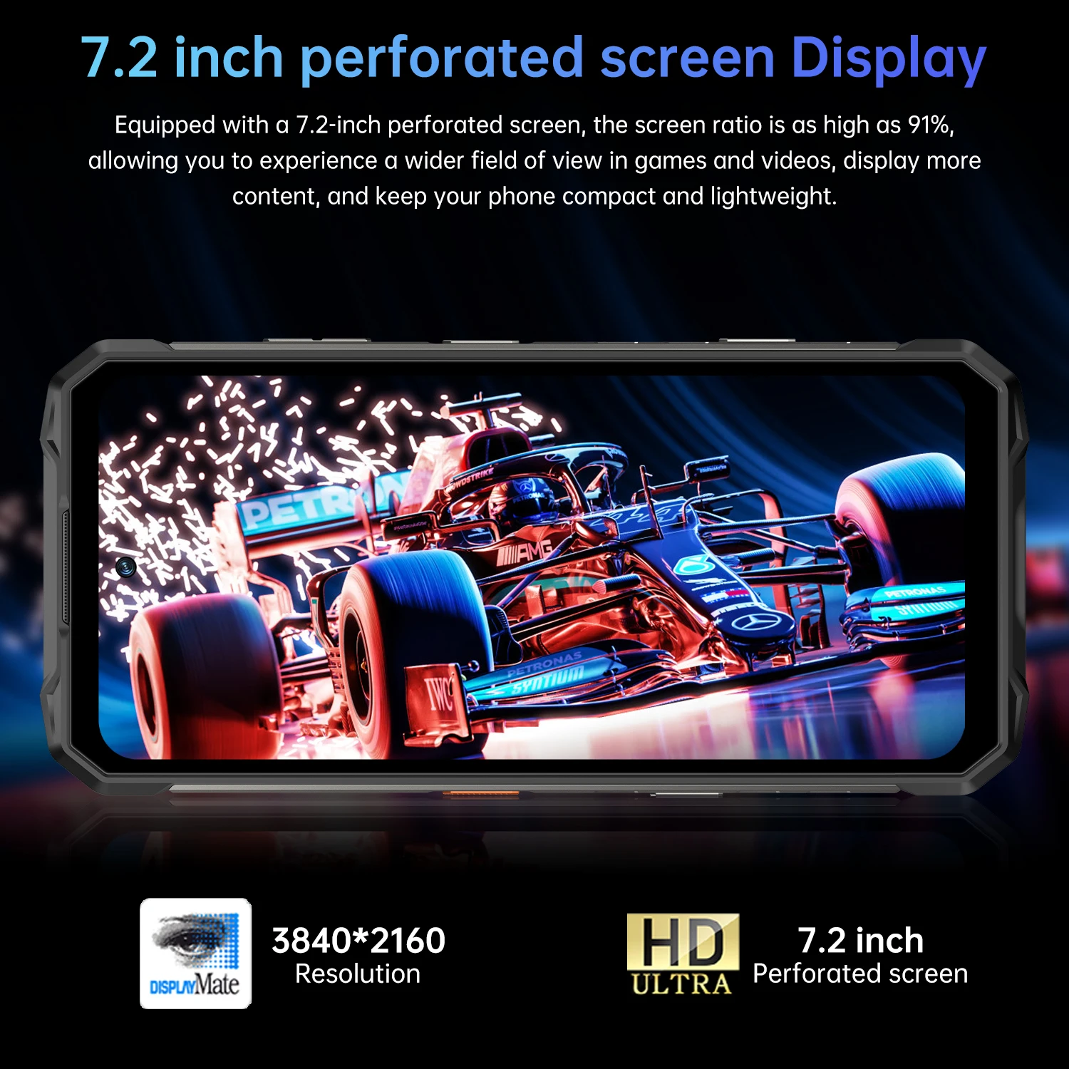 [العالم الأول] IVMI S26 هاتف متين 10000 مللي أمبير 24 جيجابايت + 512 جيجابايت رام 7.2 بوصة HD + شاشة أندرويد 15 108 ميجابكسل كاميرا رئيسية هاتف ذكي NFC متين