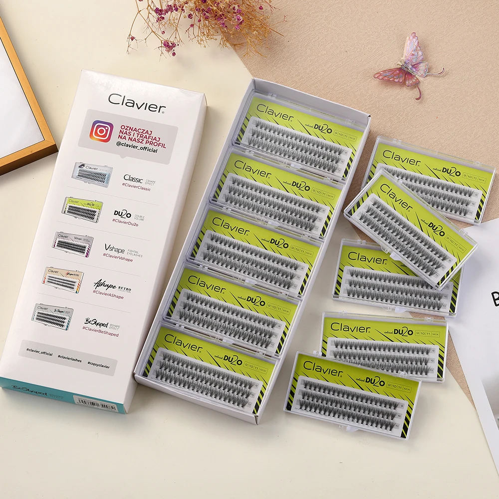 Clavier DU2O 10 Boxes Per Set Eyelashes 20D Cluster Lashes Natural  Extensions False Eyelashes Double The Volume