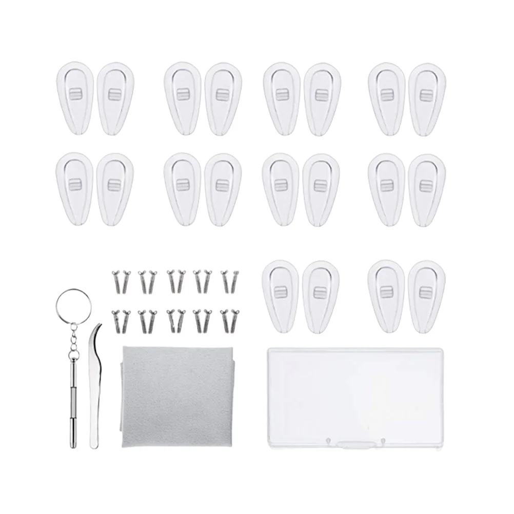 

1Set Eyewear Nose Pads Silicone Durable 13mm Glasses Repairing Tool Multifunctional Screwdriver Kit Accessories
