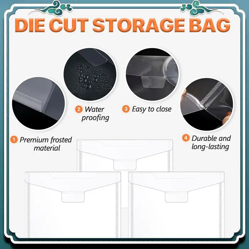 

Easy To Use 0.6Mm Strong Rubber Magnetic Sheet And Stamp Die Storage Bag, Die Storage Set For Storing Die Cuts, Scrapbooking