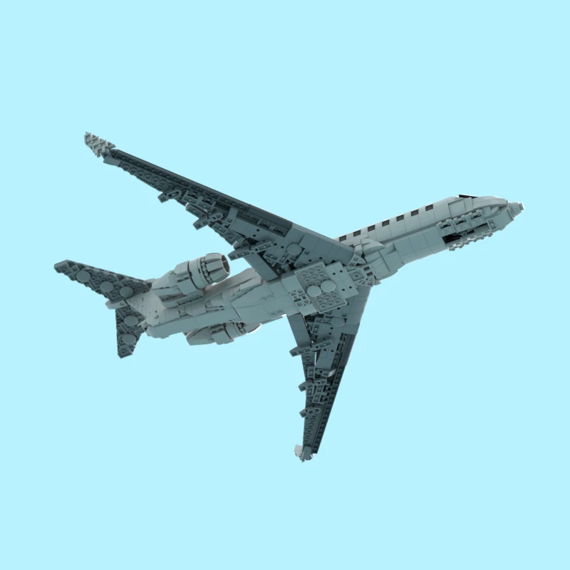 1177 pièces de briques d'avion Global 6000 MOC, blocs de construction modulaires personnalisables, technologie créative pour enfants, jouet DIY pour garçon, cadeau d'anniversaire