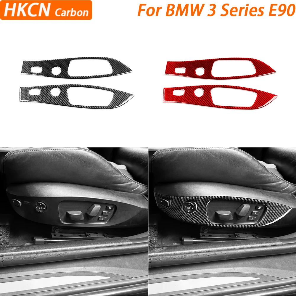 

For BMW 3 Series E90 2005—2012 Car Accessories Carbon Fiebr Seat Adjustment Outer Frame Paenl Cover Trim Sticker Modifiecation