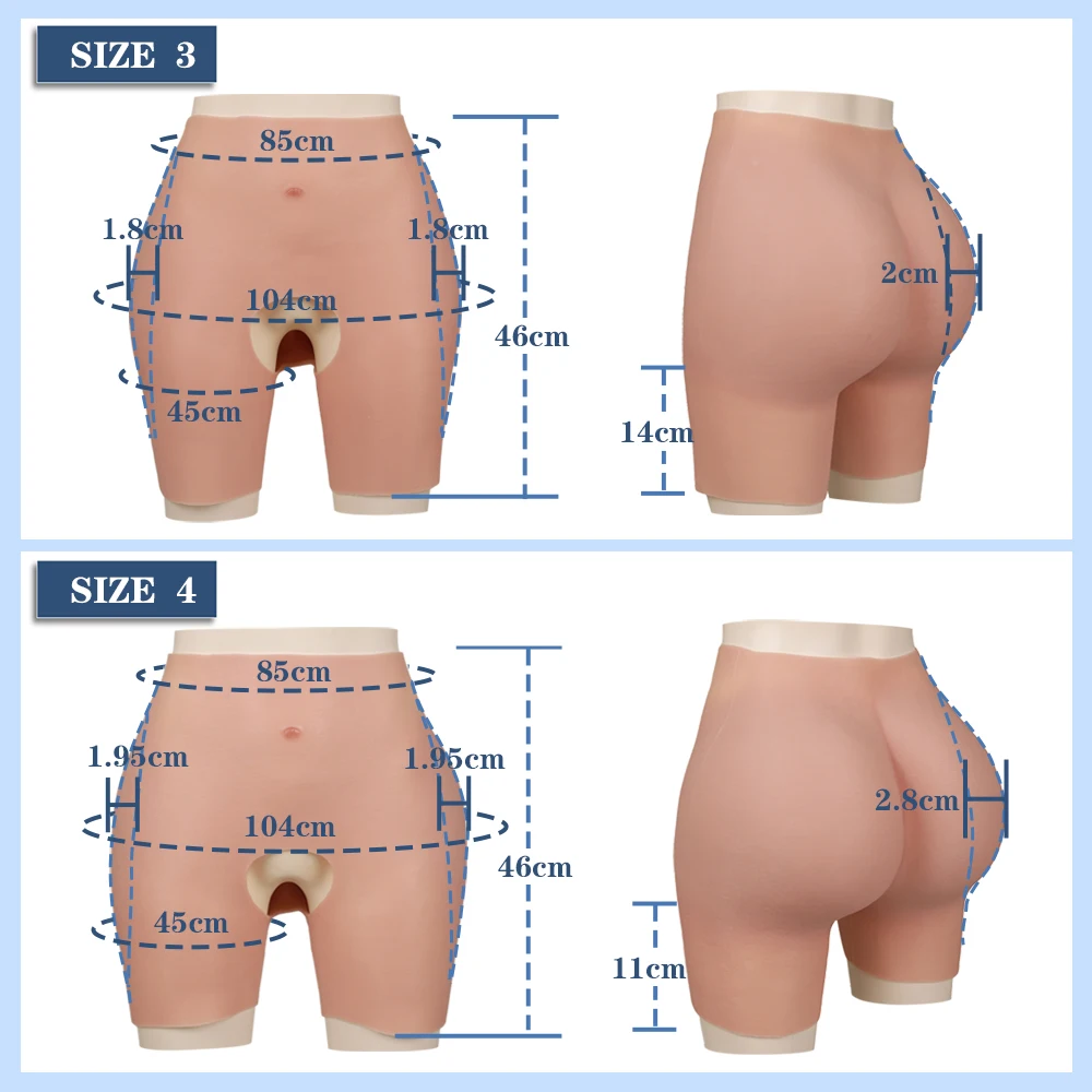 EYUNG Silicone Pants Sexy Butt Shemale Cosplay Crossdresser Drag Queen Hip Enhancer Pants Cosplay Daily Open crotch