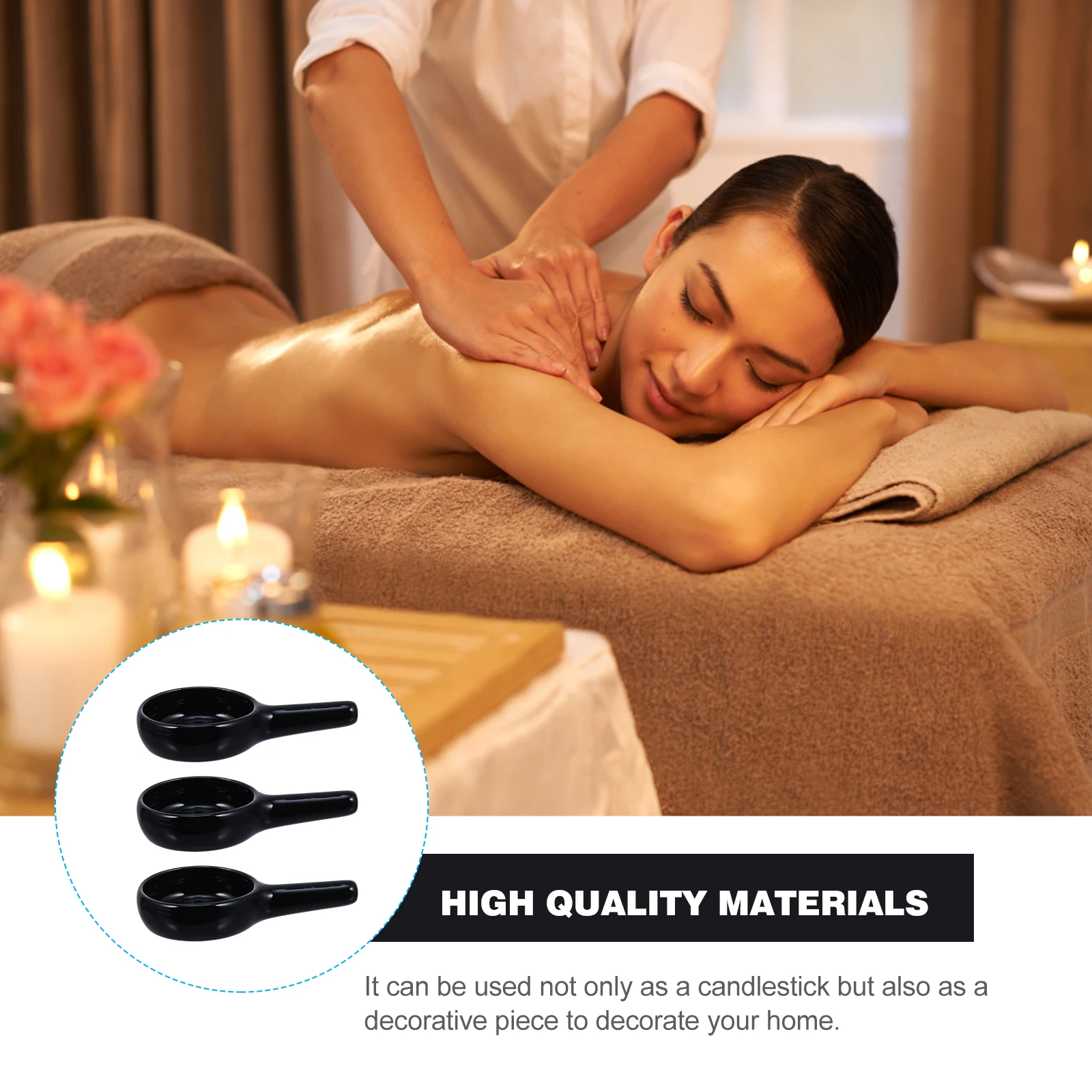 

3Pcs Tray Premium Ceramic Decorative Tabletop Aroma Holder Party Home Gift Creative Handle Design Safe