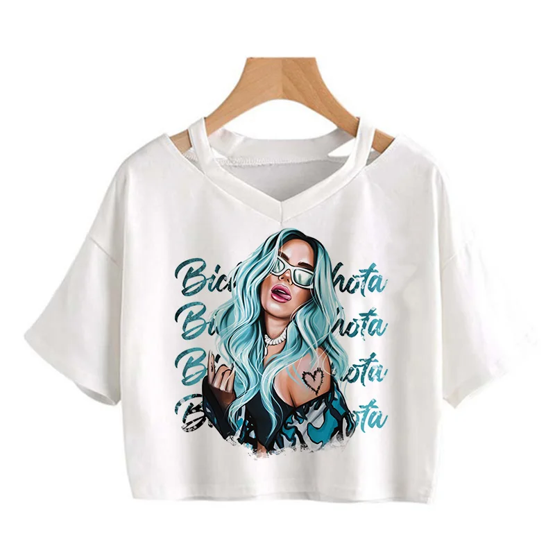 Hip Hop Karol G Heart Crop Tops Women Manana Sera Bonito Cropped Tshirt Tomorrow Will Be Nice T-shirt Funny Y2k TShirt Female