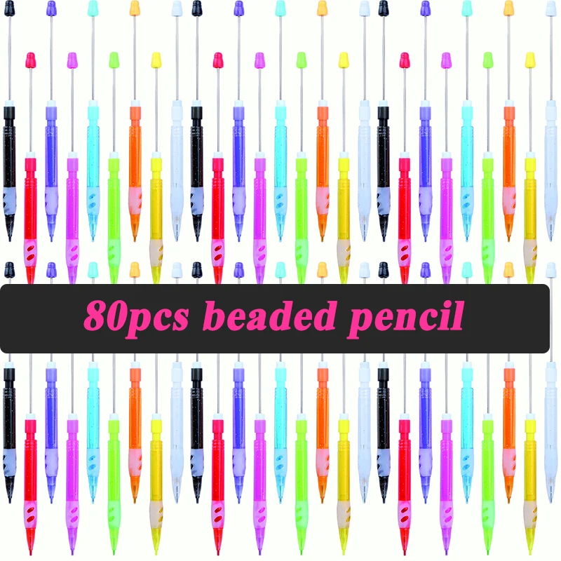 

80pcs Beadable Pencil Bead Everlasting Pencils Pencil for Writing Drawing DIY Gift Home Office School Supplies Pencils for Kids