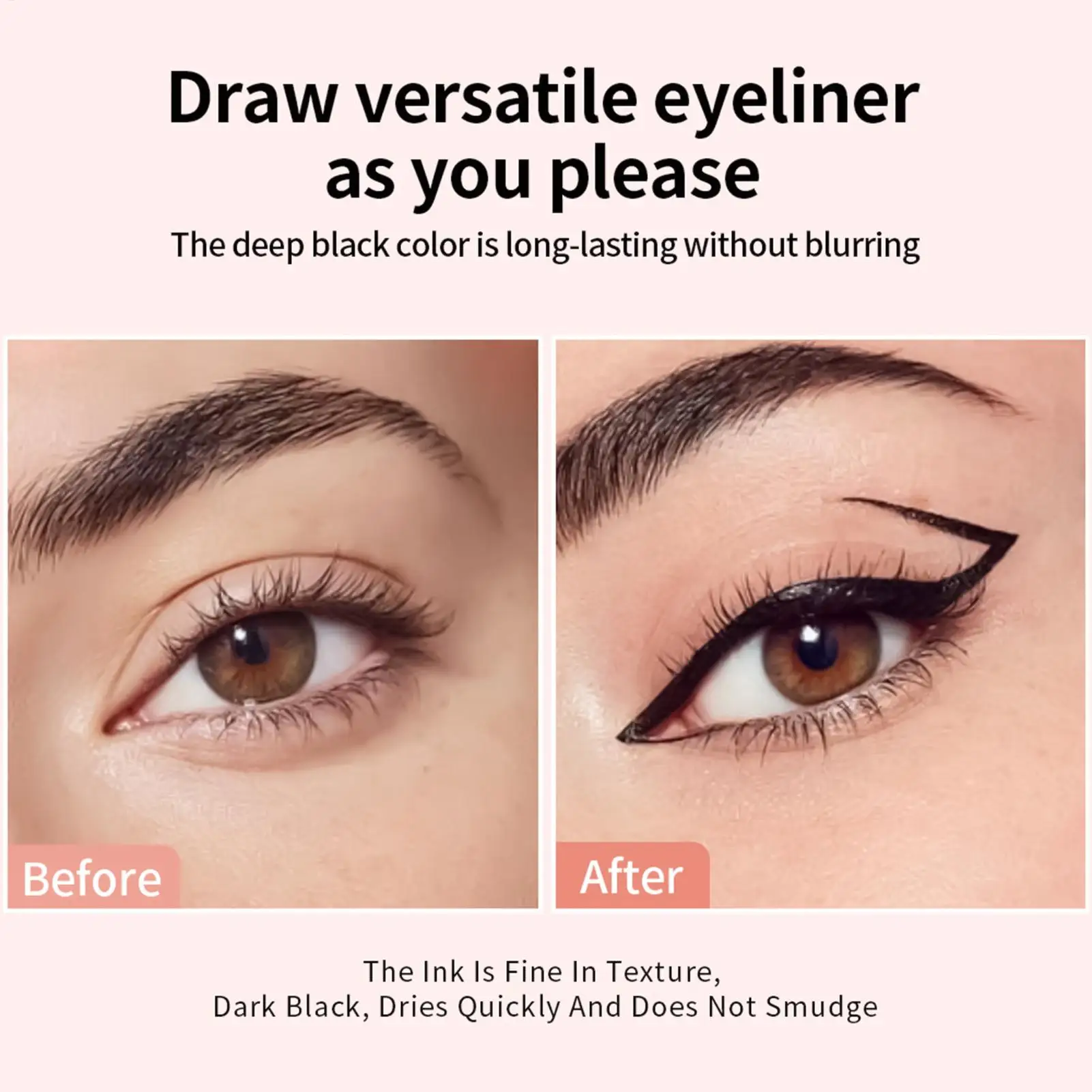 Waterproof Double Wing Integrated Eyeliner Stamp Sweat Proof & Long Lasting Easy to Use for Beginners Lazy Makeup Stencil view 6