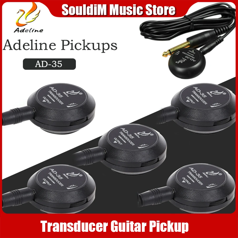 

5pcs Adeline AD-35 Mini Sound Pick-up Piezo Transducer Stick Pickup for Acoustic Guitar ukulele Violin Viola Cello Banjo