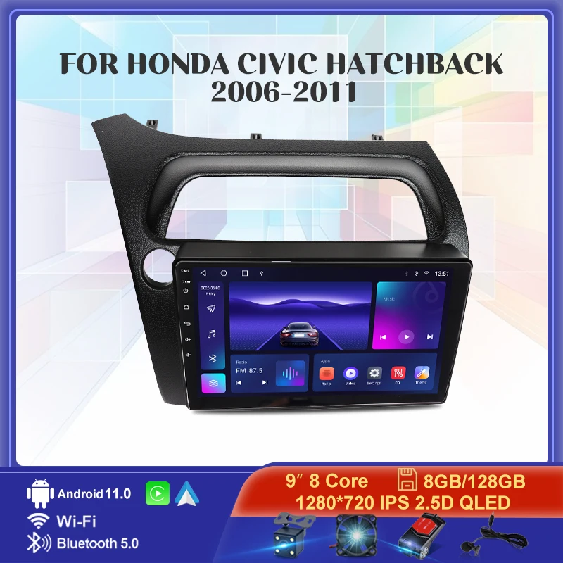 

Автомагнитола MAMSM на Android 11 для Honda Civic Hatchback 2005-2011, мультимедийный видеоплеер с навигацией, стерео, GPS, 4G, Carplay, авто IPS