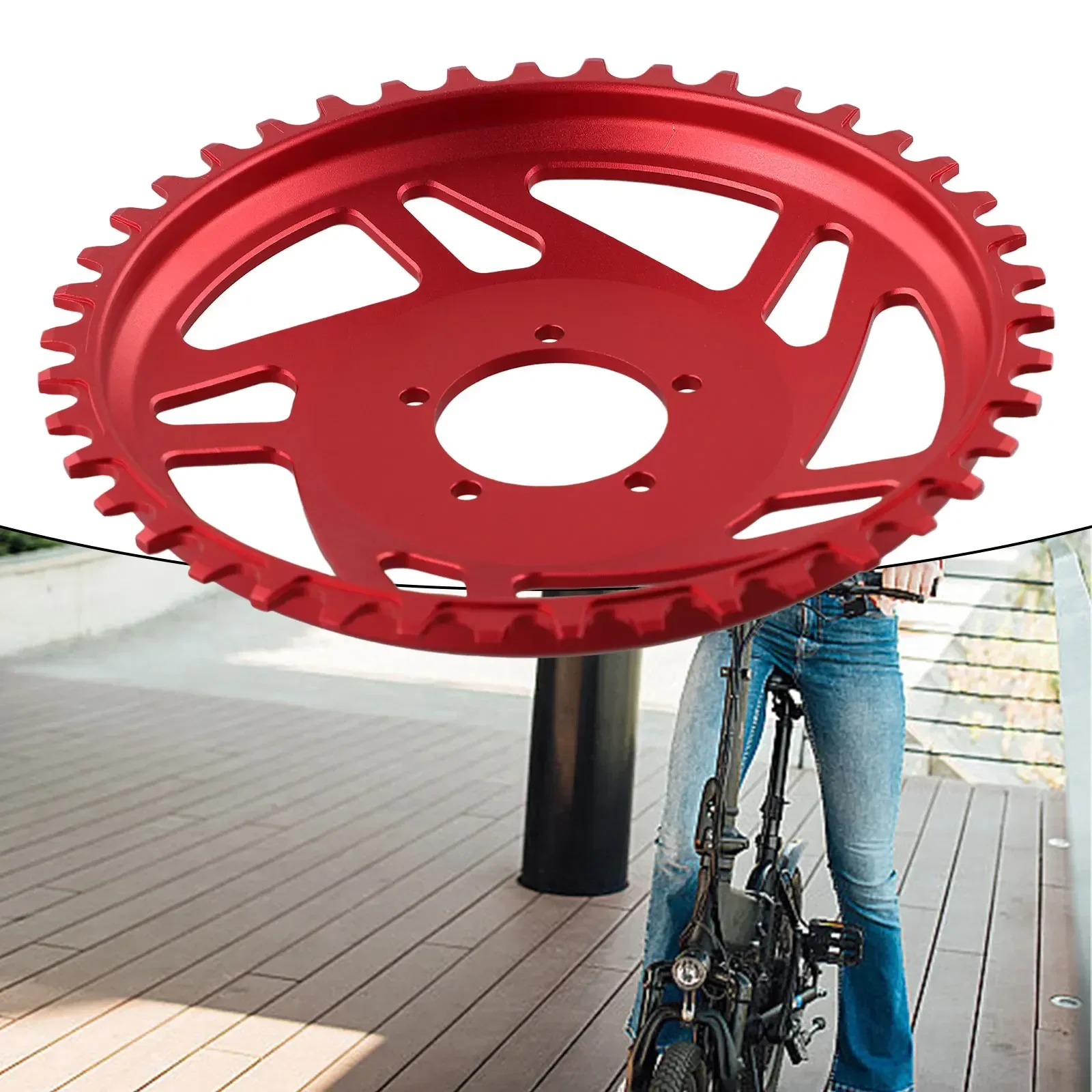 

42T Electric Bicycle Chain Ring for Bafang Offset Correction Accessory Aluminum Alloy Construction for Durability