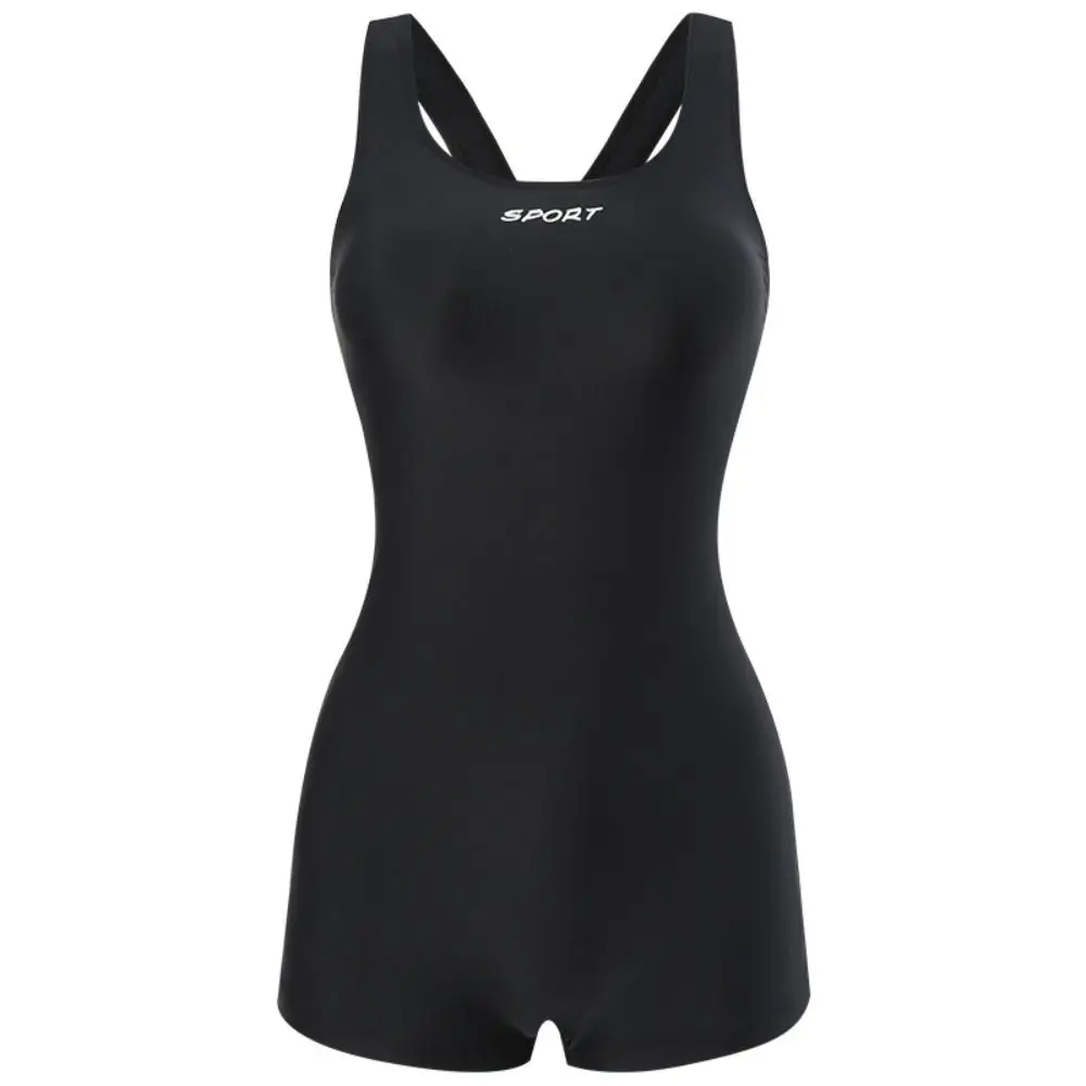 

Flat Corner One-piece Swimsuit With Chest Pad Chlorine Resistant Women's Swimsuit Plus Size Conservative Design Beach Swimsuit